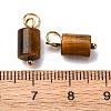 Natural Tiger Eye Column Charms with 304 Stainless Steel Jump Rings G-Q032-01A-3
