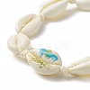 Narural Cowrie Shell Braided Bead Anklet for Women AJEW-AN00527-01-4
