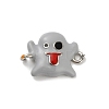 Halloween Brass Light Grey Enamel Connector Charms KK-F915-04A-P-1