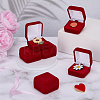 Square Velvet Badge Display Boxes CON-WH0095-172B-4