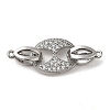 Brass Micro Pave Clear Cubic Zirconia Fold Over Clasps KK-M270-07P-1