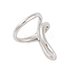 Non-Tarnish 304 Stainless Steel Criss Cross Open Cuff Finger Rings for Unisex RJEW-S414-09B-P-1