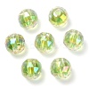 Two Tone UV Plating Rainbow Iridescent Acrylic Beads TACR-D010-06C-2