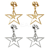 2 Pairs 2 Colors Brass Clip-on Earrings EJEW-HY0001-10B-1