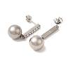 304 Stainless Steel Inlay Rhinestone Stud Earrings for Women EJEW-M024-06A-P-2