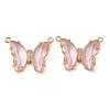 Brass Pave Faceted Glass Connector Charms FIND-Z020-03Q-1
