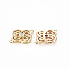 Brass Micro Pave Clear Cubic Zirconia Connector Charms KK-S356-712-2