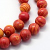 Synthetic Malachite Beads Strands G-I199-32-4mm-4