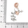 Brass Pendants with Cubic Zirconia European Beads LS-KK-Q015-01K-3
