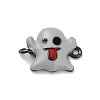 Halloween Brass Light Grey Enamel Connector Charms KK-F915-04A-B-1