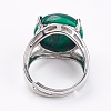 Adjustable Synthetic Malachite Finger Rings RJEW-F075-01I-3