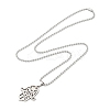 Non-Tarnish Religion 201 Stainless Steel Ball Chain Star Hamsa Hand Pendant Necklaces for Women Men NJEW-U005-05P-2