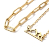 304 Stainless Steel Paperclip Chains & Cable Chain Bracelet Sets AJEW-U005-05E-G-3