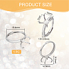 1Pc Adjustable Rhodium Plated Sterling Silver Finger Rings Components STER-BC0002-02P-2