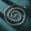 6.5MM 304 Stainless Steel Textured Rope Chain Necklaces NJEW-T016-17P-2