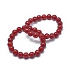 Natural Jade Bead Stretch Bracelets BJEW-K212-B-036-1