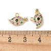 Brass Micro Pave Clear Cubic Zirconia Pendants KK-Q031-47G-03-3