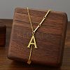 304 Stainless Steel Initial Pendant with Dice Tassel Necklaces FS-WGD823D-01-2