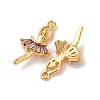 Brass Micro Pave Cubic Zirconia Pendants KK-K382-26G-02-2