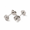 Non-Tarnish 304 Stainless Steel Flower Stud Earrings for Women EJEW-C004-04P-2