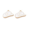 Rack Plating Alloy Enamel Pendants ENAM-T024-03M-G-2