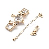 Brass & Cubic Zirconia & Glass Watch Band Clasps KK-G523-03G-01-2