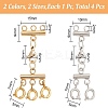 4Pcs 4 Styles Multi-Strand 304 Stainless Steel Lobster Claw Clasps FIND-AB00046-2