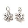 Rack Plating Brass Micro Pave Cubic Zirconia Pendants KK-E081-16P-1