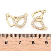 Brass Micro Pave Clear Cubic Zirconia Pendants KK-T073-22G-3