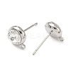 SHEGRACE Brass Rhinestone Flat Round Stud Earring Findings XGR0099P-120P-2