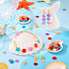 70Pcs 7 Styles Spray Painted Natural Capiz Shell Connector Charms SSHEL-TA0001-21-7