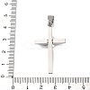 304 Stainless Steel Micro Pave Cubic Zirconia Charms STAS-P421-09P-3