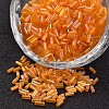 Tube Transparent Colours Rainbow Plated Glass Bugle Beads X-SEED-I001-169-1