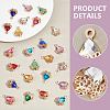 80Pcs 8 Colors Zinc Alloy with Cubic Zirconia Pendants FIND-UN0016-09-2