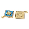 Rack Plating Brass Micro Pave Cubic Zirconia Pendants KK-P268-11D-G-3
