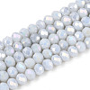 Anti-Tarnish Electroplate Rondelle Glass Beads Strands EGLA-T021-4mm-17-01-1