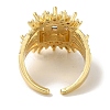 Rack Plating Brass Micro Pave Clear Cubic Zirconia Cuff Ring RJEW-P104-03G-3
