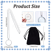 2Pcs Flat Round 5X Magnifying Glass Pendant Necklaces NJEW-SP0001-03P-2