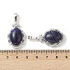 Natural Purple Banded Agate(Dyed & Heated) Oval Pendants G-NH0025-15P-03-3
