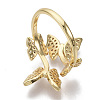 Brass Micro Pave Cubic Zirconia Cuff Rings RJEW-S044-074-NF-4
