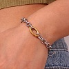 304 Stainless Steel Cable Chain Bracelets for Women WGF1402-02-2