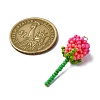 3Pcs Glass Seed Beaded Rose Pendants PALLOY-MZ00461-3