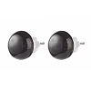 Half Round Natural Mixed Gemstone Stud Earrings for Girl Women X-EJEW-JE04664-3