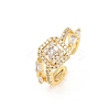 Brass Micro Pave Cubic Zirconia Cuff Rings for Women RJEW-Z113-51G-2