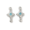 304 Stainless Steel Aquamarine Rhinestone Connector Charms STAS-L308-03A-P-1