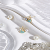 Rhinestone & Plastic Pearl Asymmetrical Earrings EJEW-LP0003-96A-3