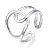 Non-Tarnish 304 Stainless Steel Knot Open Cuff Ring LS-RJEW-N040-06-1