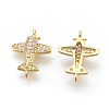 Brass Micro Pave Cubic Zirconia Links KK-F774-13G-NR-2