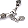 Natural Map Stone & Synthetic Hematite Round Beaded Bracelet BJEW-P339-02P-02-3