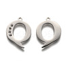 Tarnish Resistant 304 Stainless Steel Letter Pendant Rhinestone Settings STAS-Y006-61P-Q-2